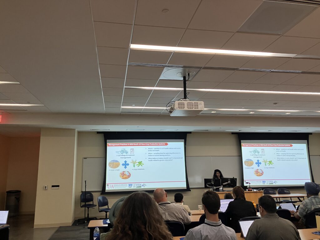 Picture of presentation on row crop production systems