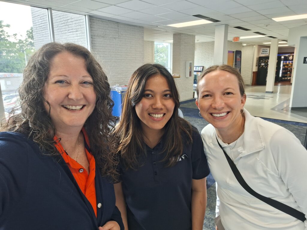 Three ladies in lobby
